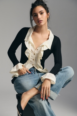 Ruffle Front Cardigan