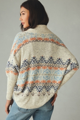 Jacquard Cocoon Cardigan Sweater