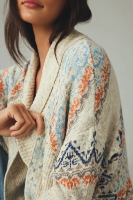 Jacquard Cocoon Cardigan Sweater