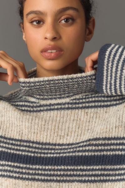 Turtleneck Striped Knit Sweater | Nuuly