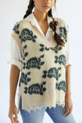 【新品タグ付】UNLIENS v neck gilet ecru ZARA NEW WOMAN FLORAL EMBROIDERED WAISTCOAT GILET VEST ECRU