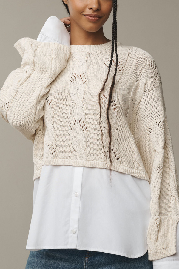 Cable Twofer Sweater | Nuuly Cable Twofer Sweater | Nuuly
