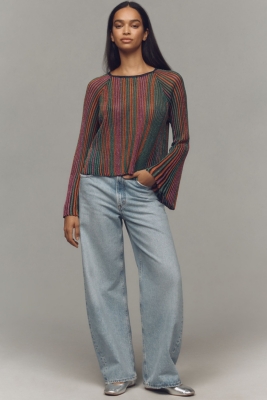 Sheer Shine Long-Sleeve Sweater | Nuuly