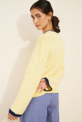 Wide-Sleeve Graphic Numbers Sweater