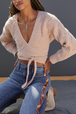 CableKnit Wrap Sweater Nuuly