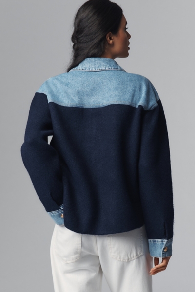 Mixed Media Sweater Denim Jacket | Nuuly