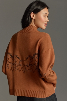Mock-Neck Half-Zip Sweater