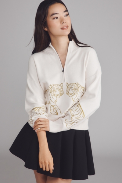 ニュニュ Montana Mock-Neck Half-Zip Sweater | Nuuly