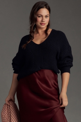 V-Neck Sculptured Pullover Sweater | Nuuly