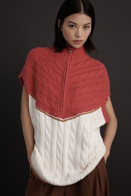 Short-Sleeve Quarter-Zip Oversized Sweater | Nuuly