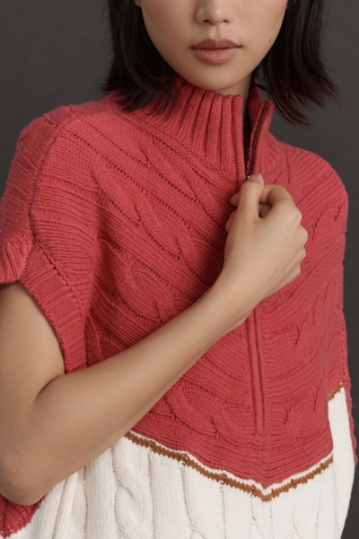 Short-Sleeve Quarter-Zip Oversized Sweater | Nuuly