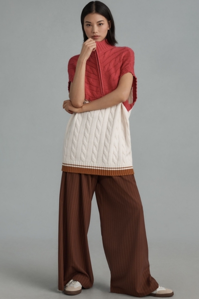 Short-Sleeve Quarter-Zip Oversized Sweater | Nuuly