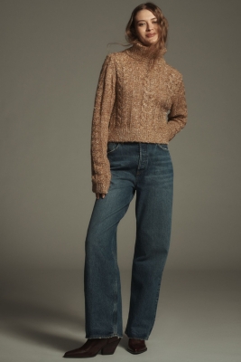 Shine Cable-Knit Turtleneck Sweater | Nuuly