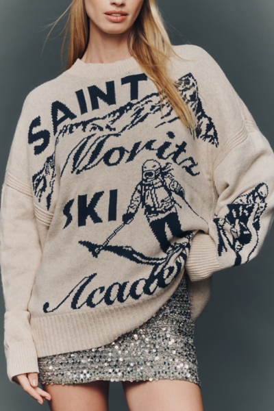 Oversized Graphic Crew-Neck Sweater | Nuuly