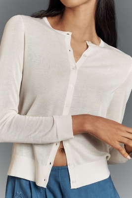 Fitted Sheer Cardigan Sweater | Nuuly