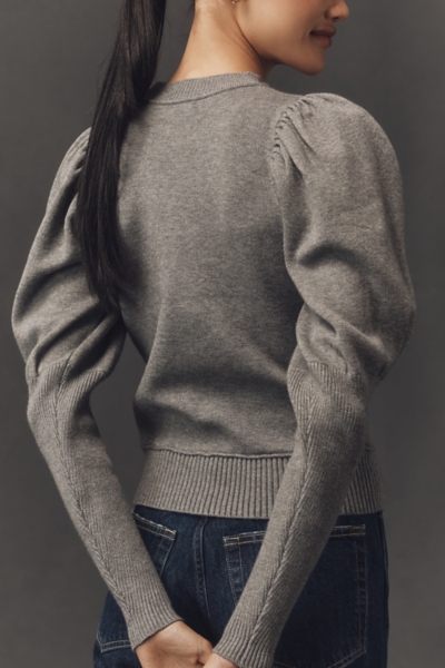 まめSQUARE NECK PUFF SHOULDER ニット Puff-Shoulder Ribbed Sweater | Nuuly