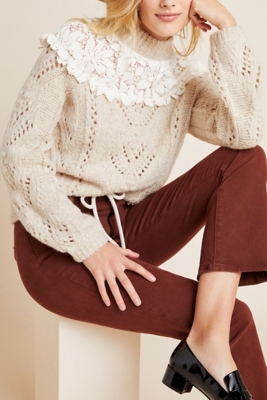 Lacy pointelle outlet sweater