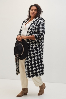 Houndstooth Sweater Coat | Nuuly