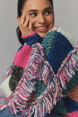 Patchwork Fringe Sweater | Nuuly
