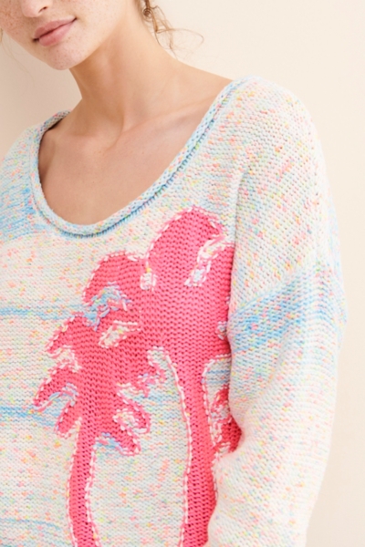 Palm Tree Boat-Neck Sweater | Nuuly
