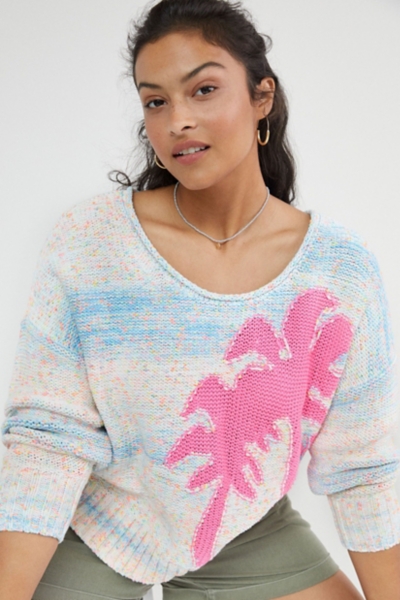 Palm Tree Boat-Neck Sweater | Nuuly