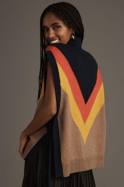 Varsity Stripe Poncho Sweater Vest | Nuuly