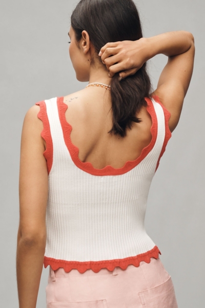 Cropped Scallop Sweater Tank | Nuuly