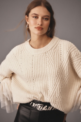 Tulle-Sleeve Sweater | Nuuly