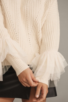 Tulle-Sleeve Sweater | Nuuly