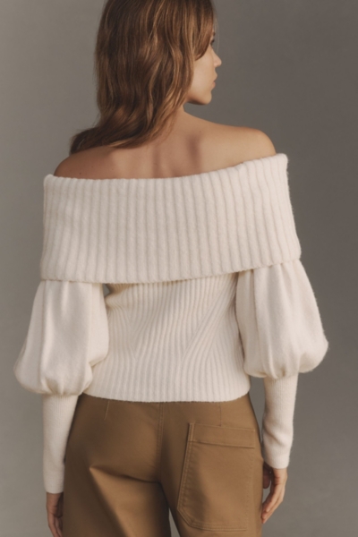 The Tessa Off-The-Shoulder Puff-Sleeve Sweater | Nuuly