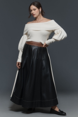 The Tessa Off-The-Shoulder Puff-Sleeve Sweater | Nuuly