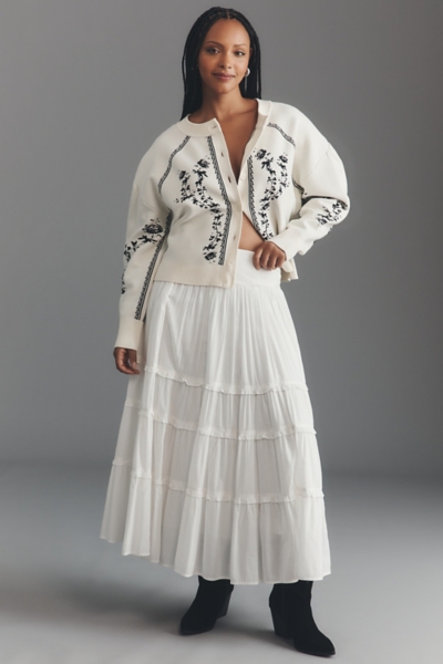 Sculpted Puff-Sleeve Cardigan Sweater | Nuuly