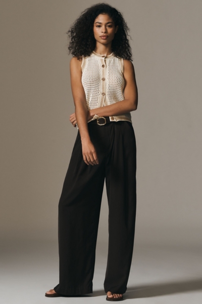 Mesh-Stitch Sleeveless Cardigan Sweater | Nuuly