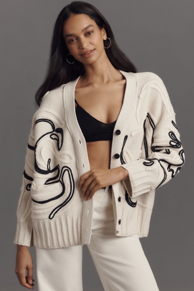 Oversized Embroidered Cardigan Sweater | Nuuly