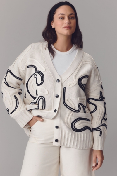 Oversized Embroidered Cardigan Sweater | Nuuly