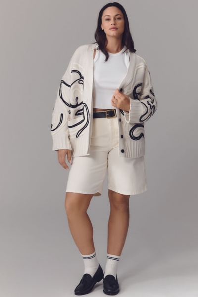 Oversized Embroidered Cardigan Sweater | Nuuly