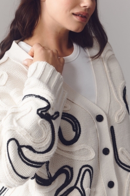 pois yuru Cardigan 新品 Oversized Embroidered Cardigan Sweater | Nuuly
