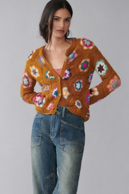 Floral Crochet Wool Cardigan Nuuly