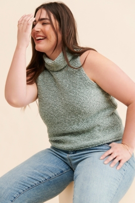 Knit Turtleneck Tank