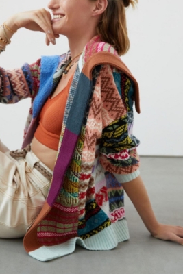 Abstract Patchwork Cardigan | Nuuly