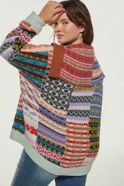Abstract Patchwork Cardigan | Nuuly