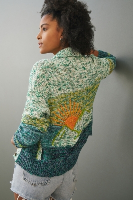 Sunset Embroidered Cardigan | Nuuly