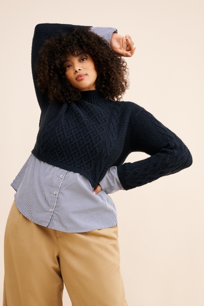 Cable-Knit Layered Sweater | Nuuly