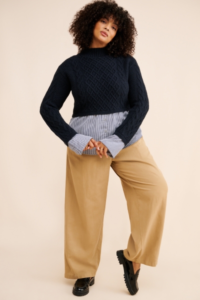 ニット/セーター AMERI LAYERED SLANT CABLE KNIT SET Ameri（アメリ）の「LAYERED SLANT CABLE KNIT SET（ニット/セーター