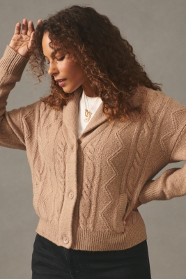 【YOURNUS】Didi Cable Collar Cardigan Ian Cashmere Cable Zip Cardigan