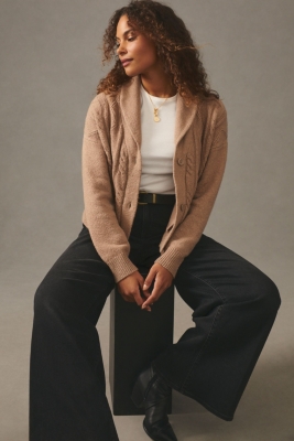 【2plan】Series cable collar knitwear cardigan Collared Cable-Knit Cardigan | Nuuly