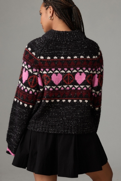 Peace Love Icon Zip-Up Sweater | Nuuly