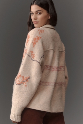 Brushed Jacquard Cardigan Sweater | Nuuly