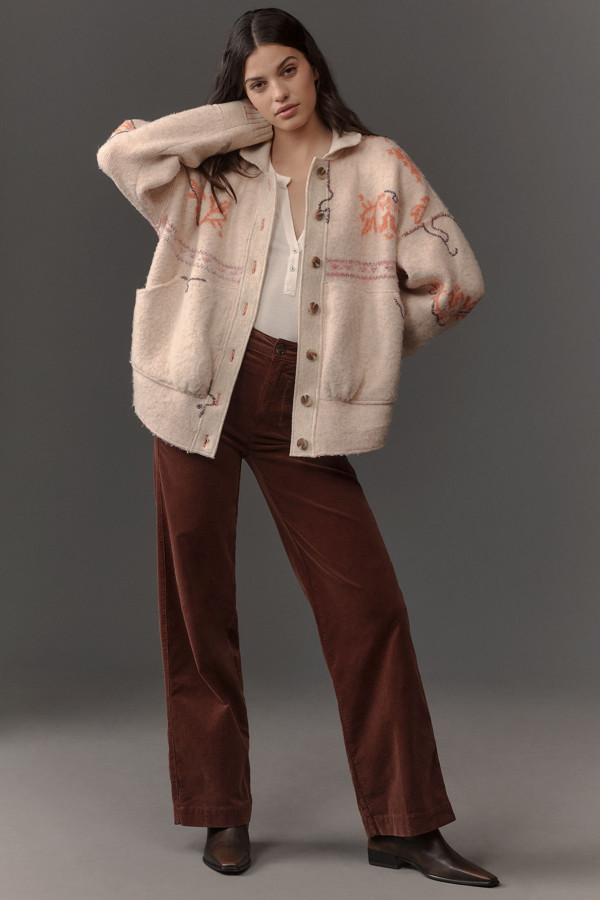 Brushed Jacquard Cardigan Sweater | Nuuly Brushed Jacquard Cardigan Sweater | Nuuly