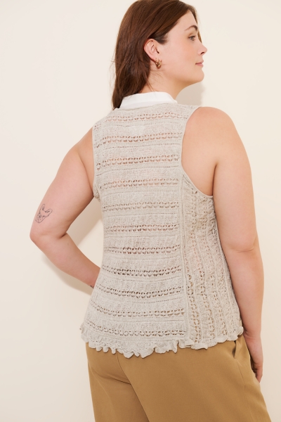 Open-Stitch Twofer Sweater Tank | Nuuly
